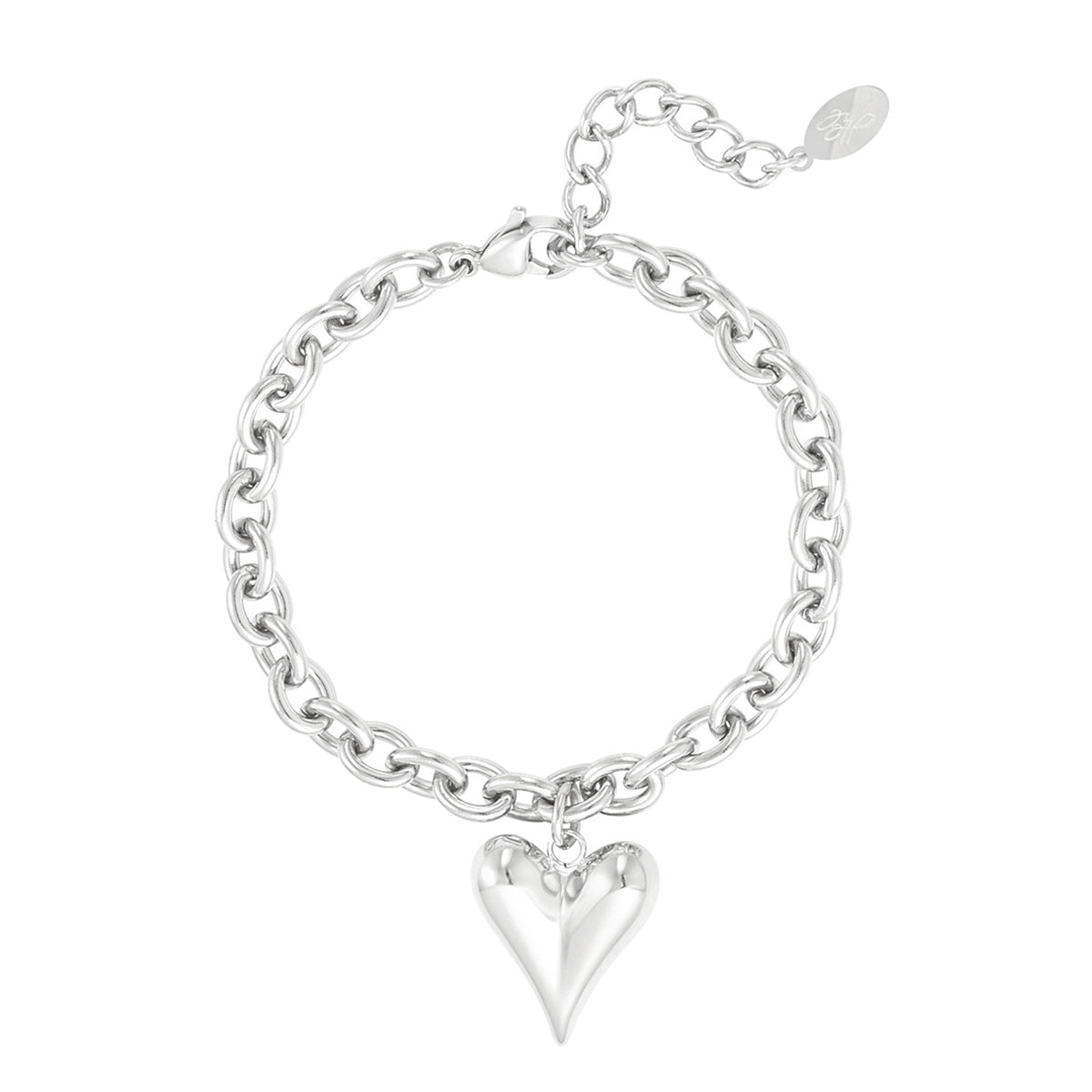 Love Rules Bracelet Silver – Romantic Heart-Inspired Jewelry