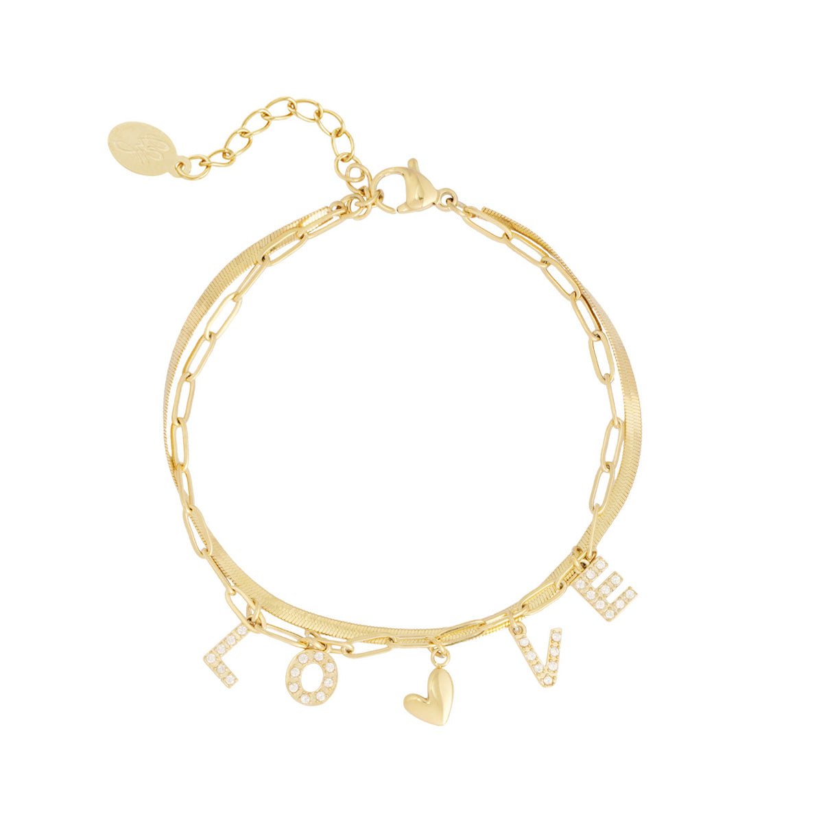 Love is Lovely Bracelet Gold – Romantic Heart-Inspired Jewelry