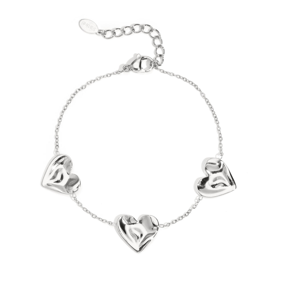 Lovers Bracelet Silver – Romantic Heart Pendant Jewelry