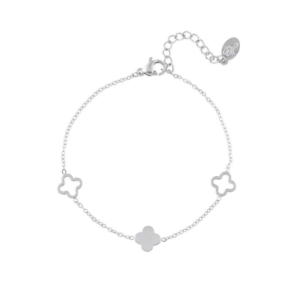 Lucky Clover Bracelet Silver – Dainty Four-Leaf Clover Jewelry