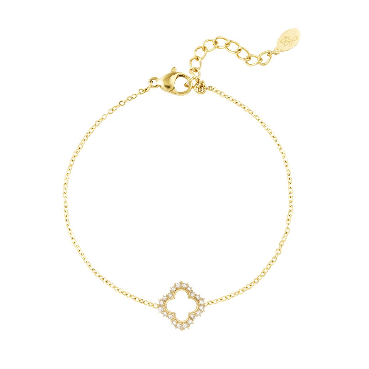 Lucky Diamond Bracelet Gold – Elegant Sparkling Clover-Inspired Jewelry