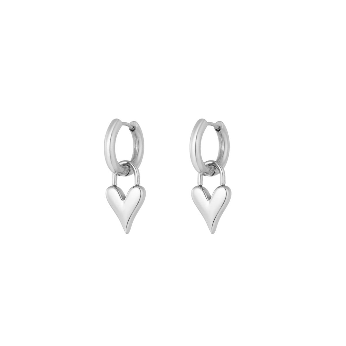Lucky Love Silver Heart Earrings for Women