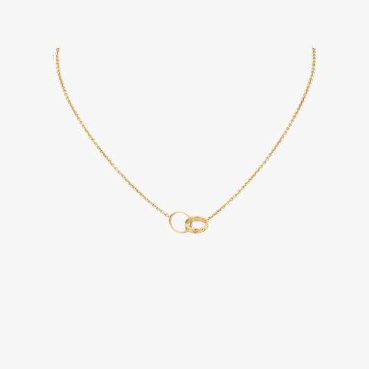 Gold-Tone Interlocking Circle Pendant Chain Necklace