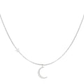 Moon & Star Necklace Silver – Celestial Jewelry for Women