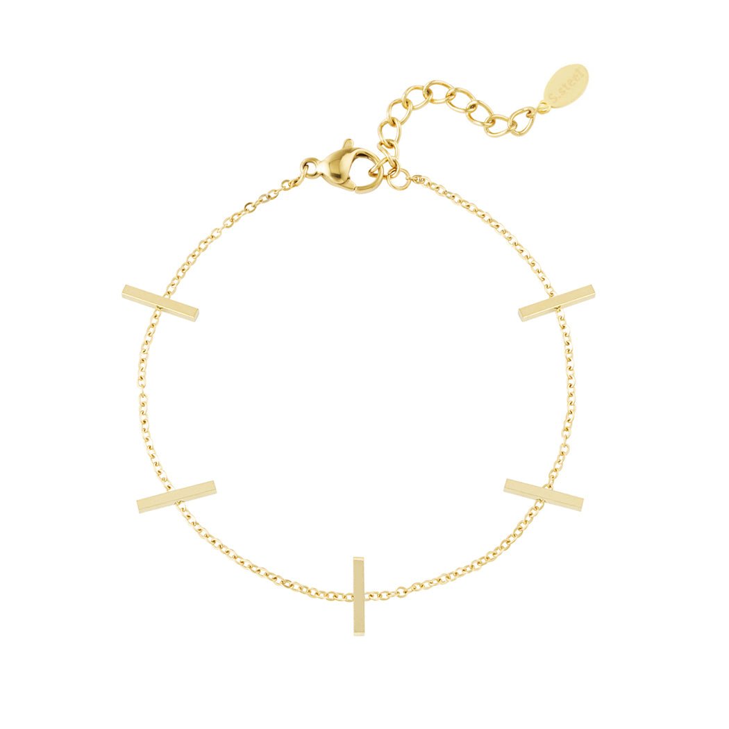 Multiple Bars Bracelet Gold – Modern Layered Bar Chain Jewelry