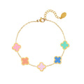 Multicolor Clovers Bracelet Gold – Playful Colorful Clover Jewelry