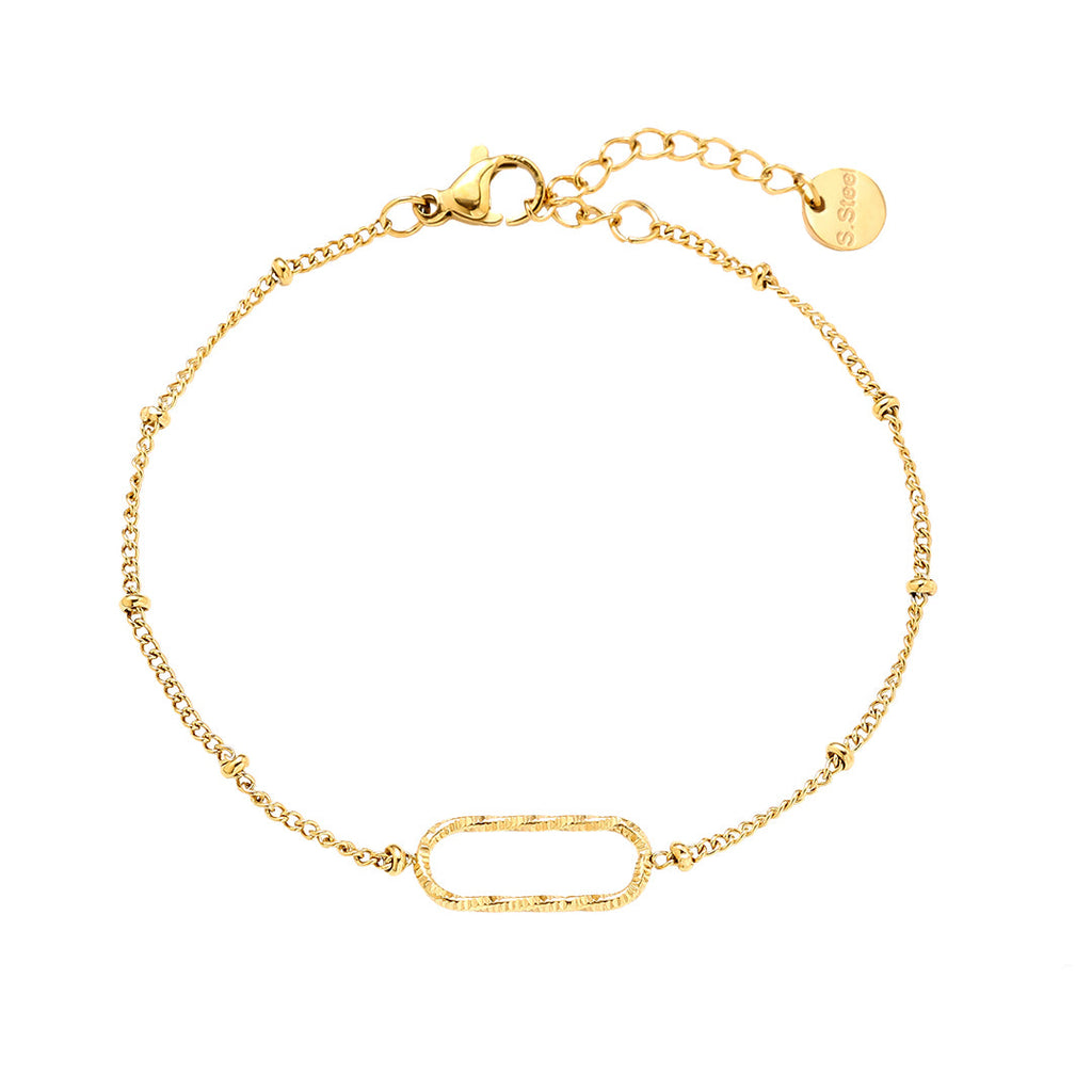 One Oval Bracelet Gold – Minimalist Oval Link Jewelry