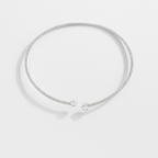 Elegant diamond choker necklace with two large round diamonds, minimalist design, luxury jewelry, white gold setting, perfect for formal occasions.