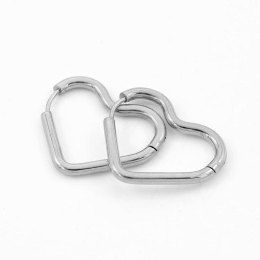 Gold Plated Open Heart Hoop Earrings – Minimalist Romantic Earrings for Women