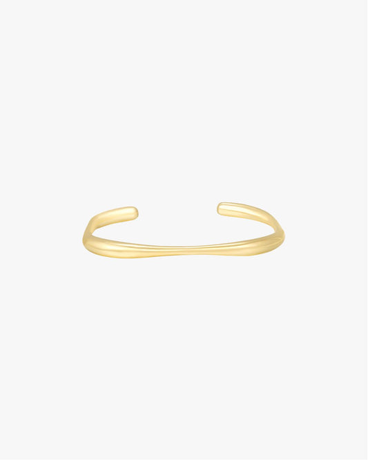 Gold bracelet on a white background