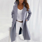 Women's Winter Wool Notch Lapel Long Pea Trench Coat