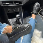 Comfy Laced Sneakers with Thick Cushioning for Woman