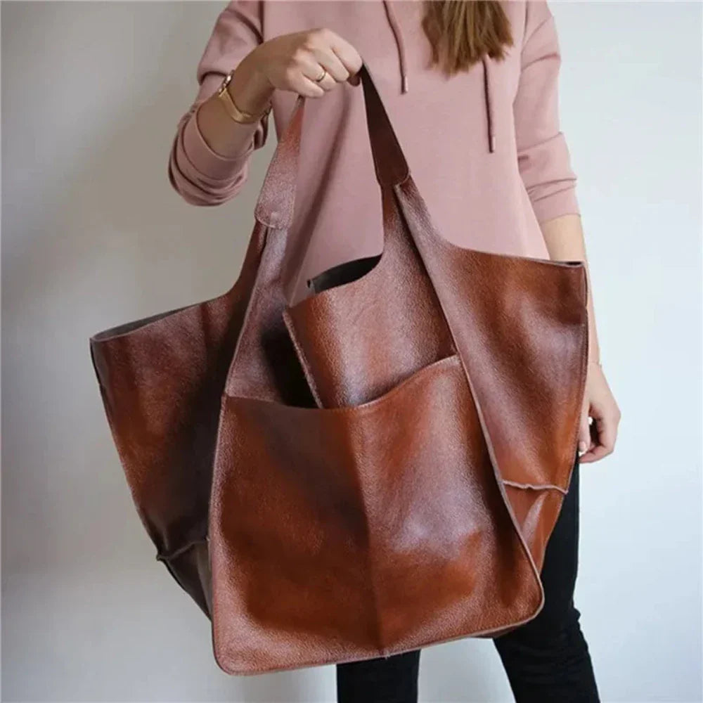 Vintage Leather Shoulder Bag with Timeless Allure