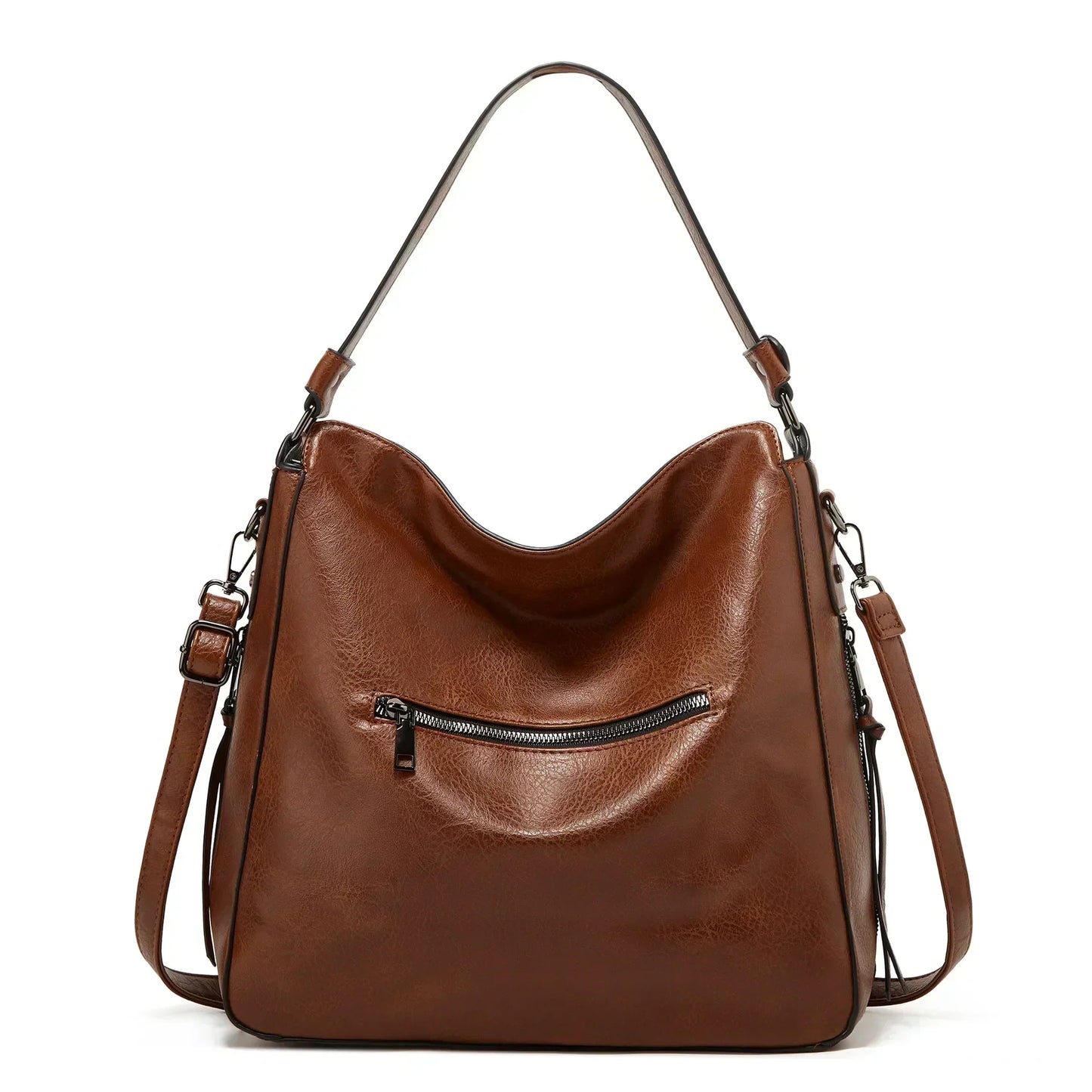 Vintage Leather Shoulder Bag with Classic Charm