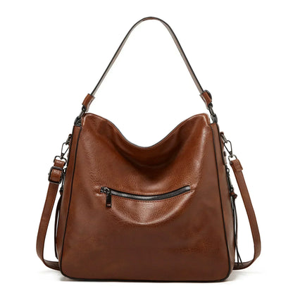 Vintage Leather Shoulder Bag with Classic Charm
