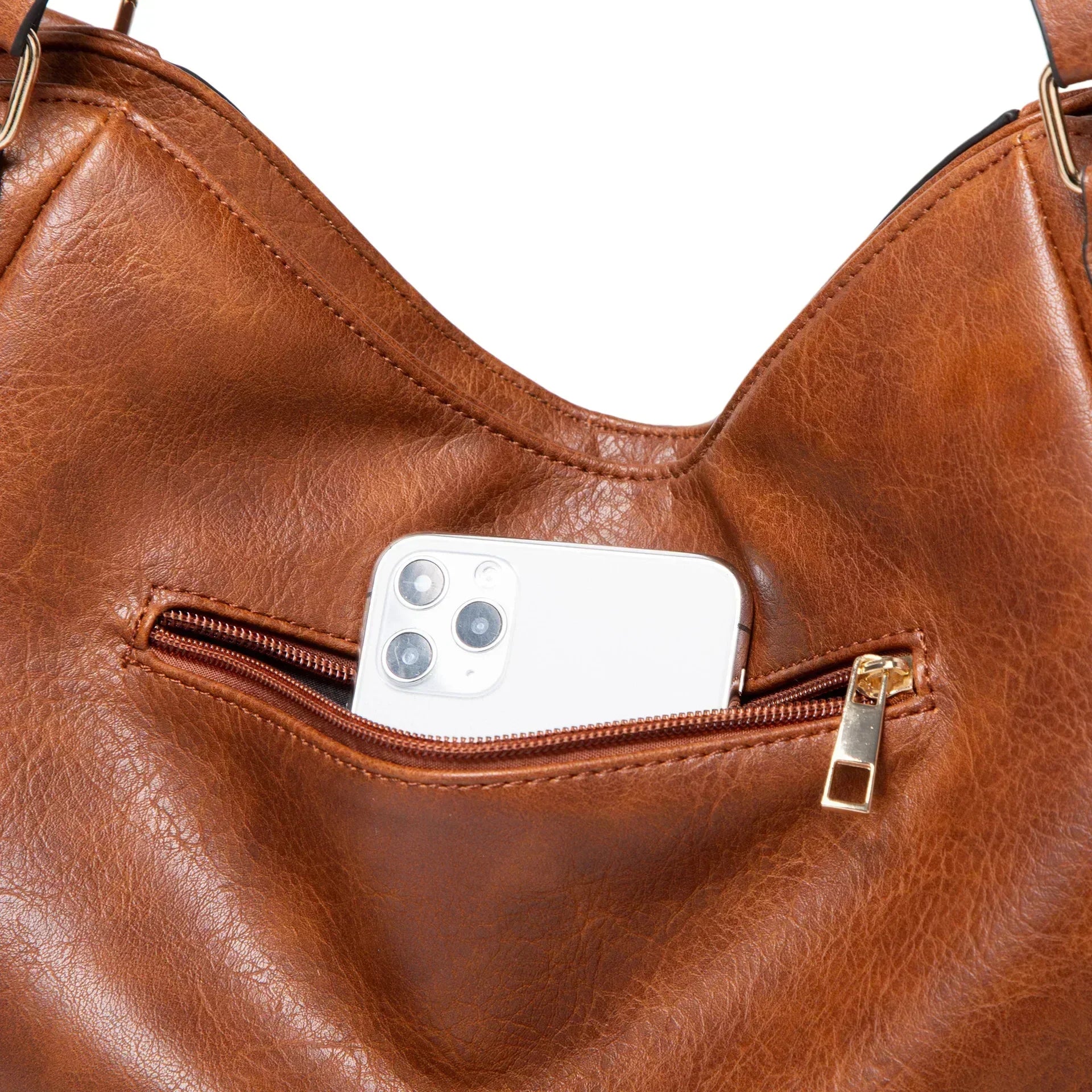 Leather Shoulder Bag with Classic Design