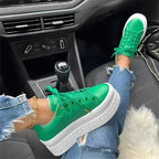 Comfy Laced Sneakers with Thick Cushioning for Woman