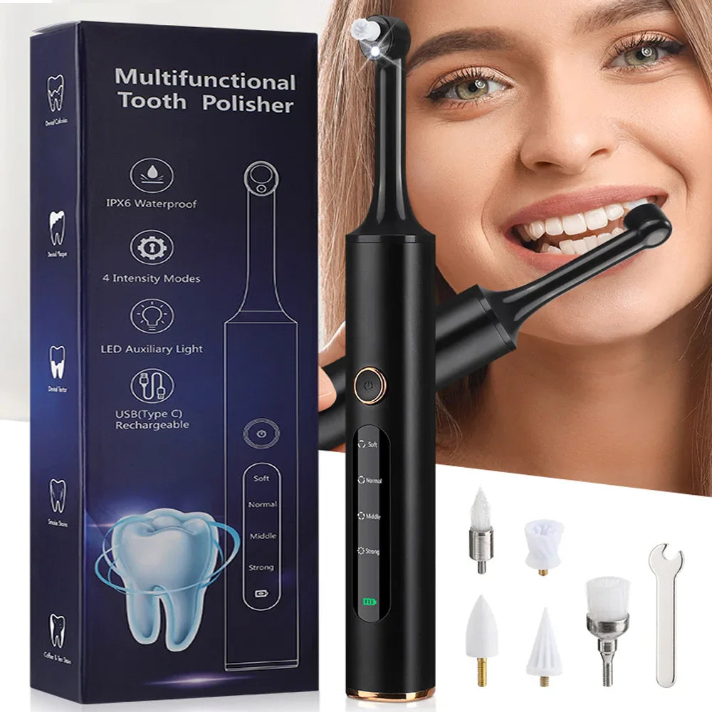 BrightDent Pro – 5-in-1 Rechargeable Teeth Polisher & Plaque Remover