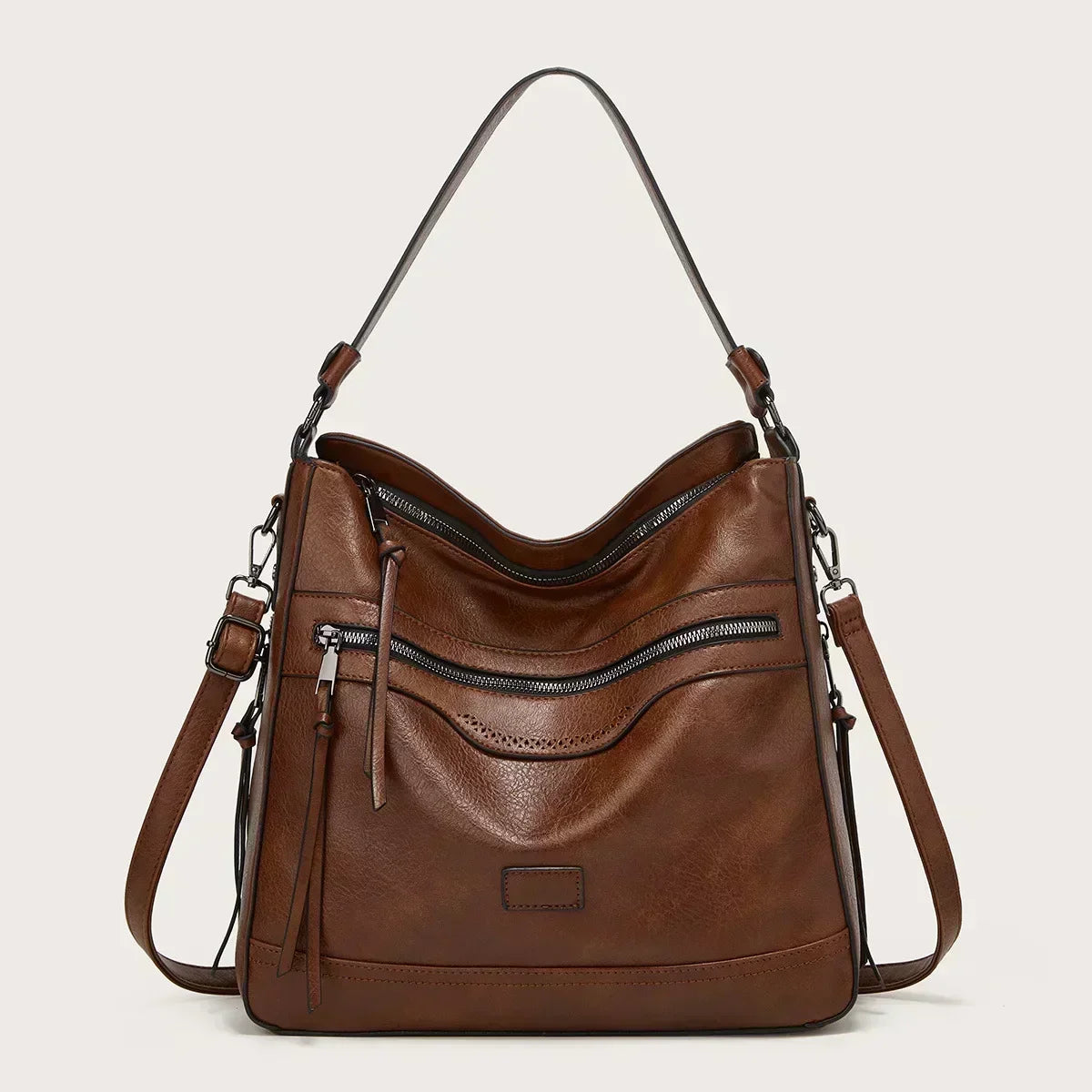 Vintage Leather Shoulder Bag with Classic Charm