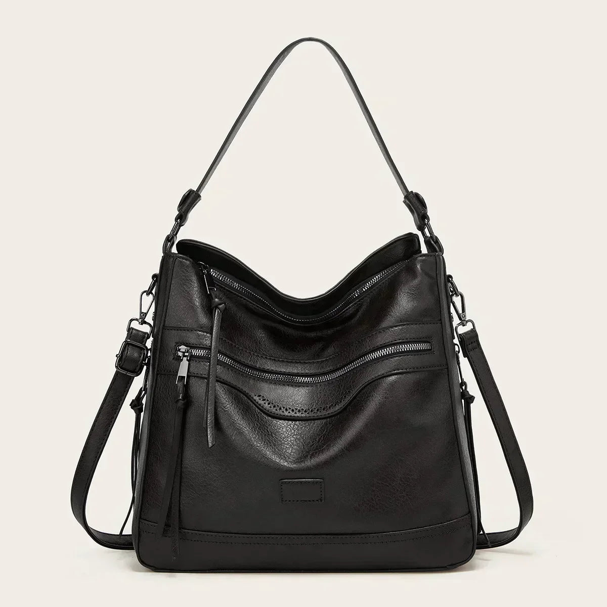 Vintage Leather Shoulder Bag with Classic Charm
