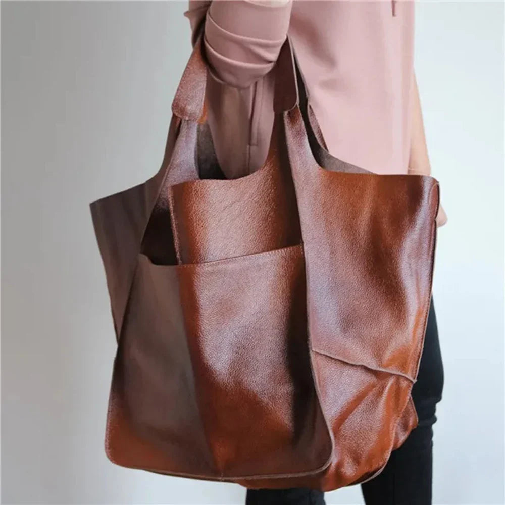 Vintage Leather Shoulder Bag with Timeless Allure
