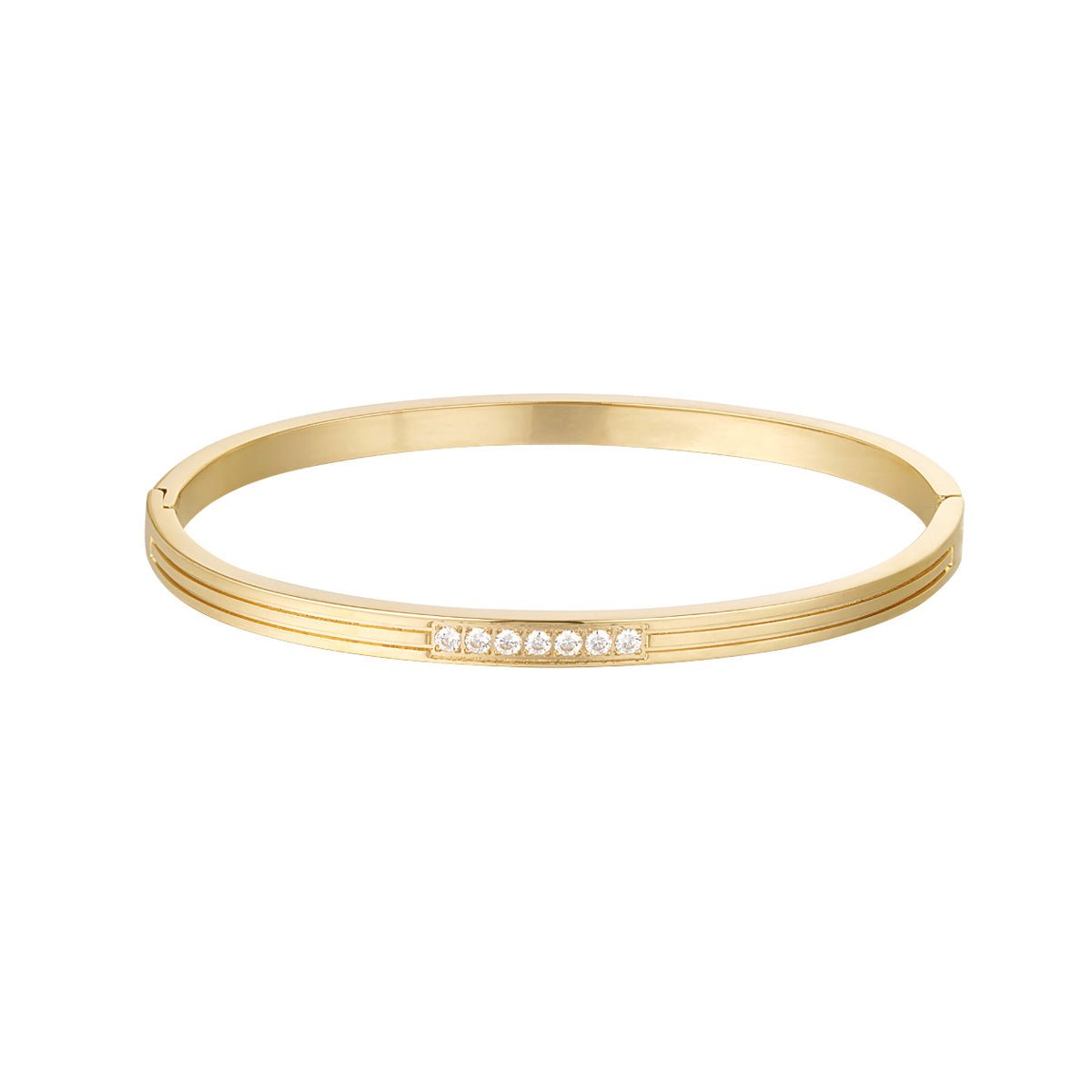 Shiny Stones Bangle Bracelet Gold – Sparkling Gemstone Cuff for Women