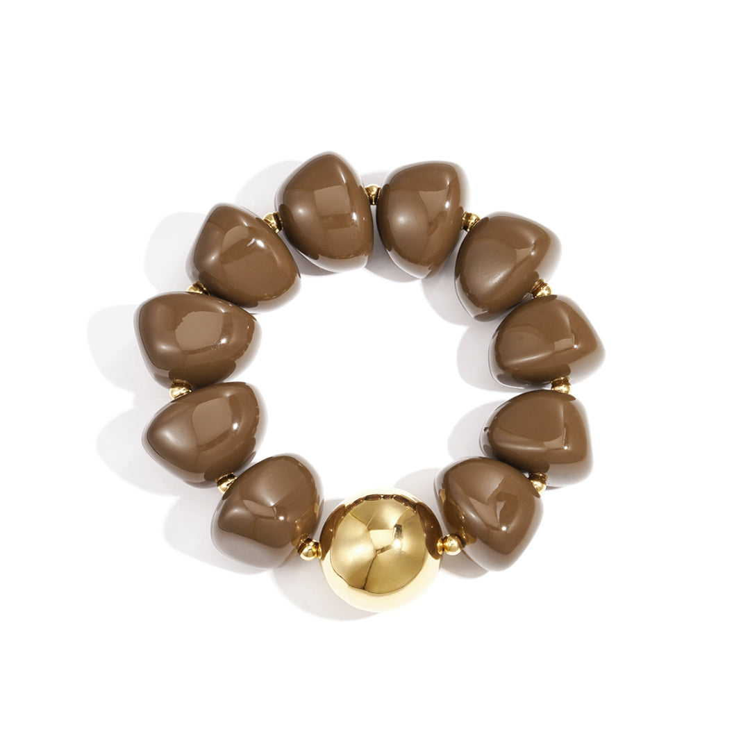 Shiny Mocha Bracelet Gold – Warm Brown Gem-Inspired Jewelry