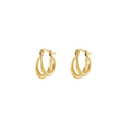 Small Double Gold Hoop Earrings for Women