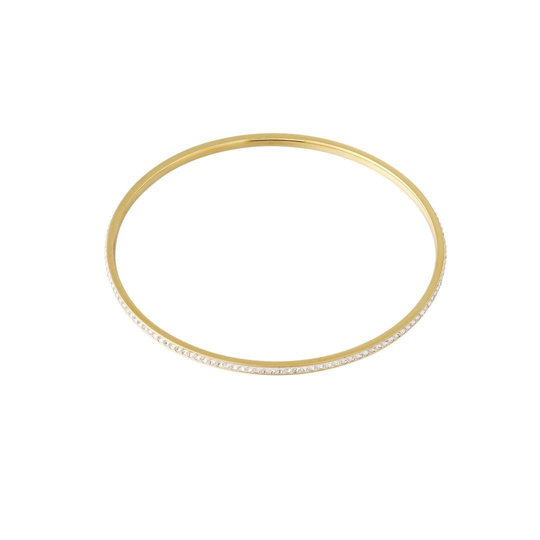 Small Rhinestone Bangle Bracelet Gold – Elegant Sparkling Cuff Jewelry