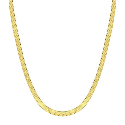 Gold Plated Snake Chain Necklace – Smooth Flat Elegant Design