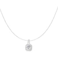 Square Stone Necklace Silver 925 – Sterling Silver Gem Pendant for Women