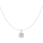 Square Stone Necklace Silver 925 – Sterling Silver Gem Pendant for Women