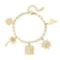 Summer Chain Pendant Bracelet Gold – Layered Summer-Inspired Jewelry