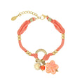 Sunny Floral Orange Bracelet Gold – Bright Summer Flower Charm Jewelry
