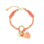 Sunny Floral Orange Bracelet Gold – Bright Summer Flower Charm Jewelry