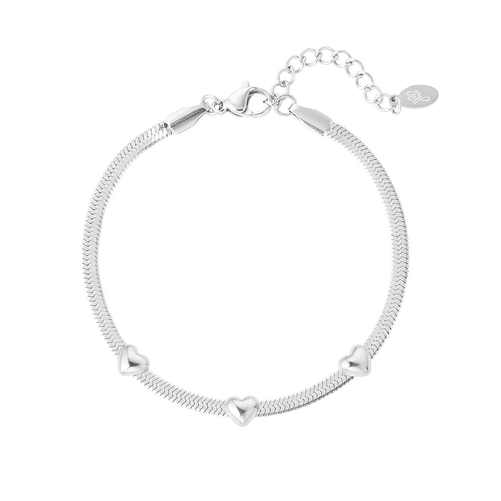 Triple the Love Bracelet Silver – Romantic Triple Heart Chain Jewelry