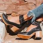 Women's Heel shoes that with Strap Belt and Zipper