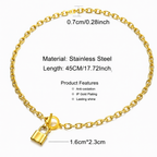Unlock My Heart Necklace Gold – Padlock Pendant Chain for Women