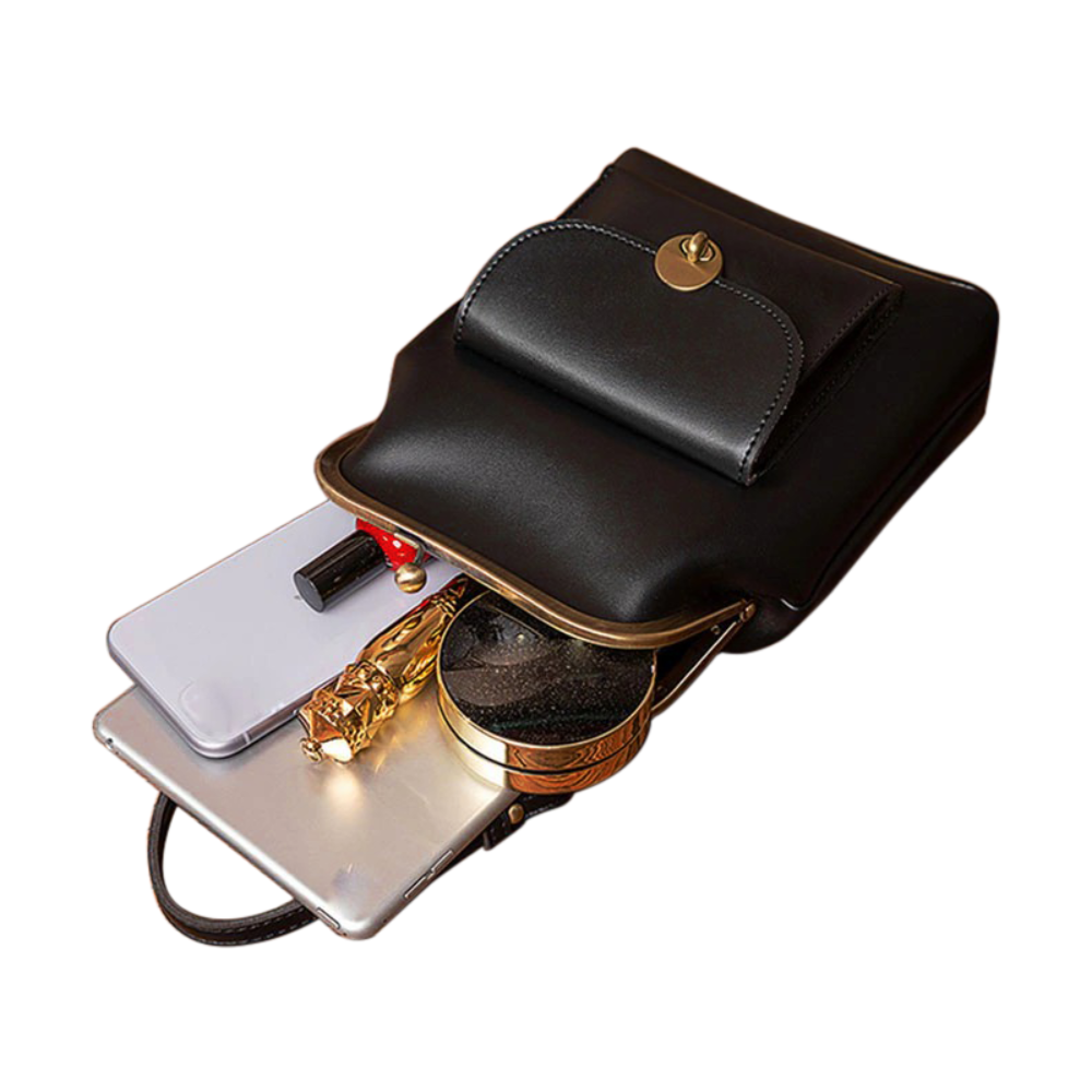 Vintage Kiss-Lock Crossbody Bag – Retro Chic Design