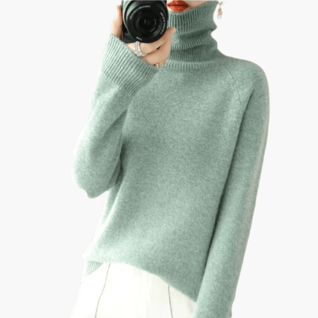 Turtleneck Knit Sweater – Long Sleeves