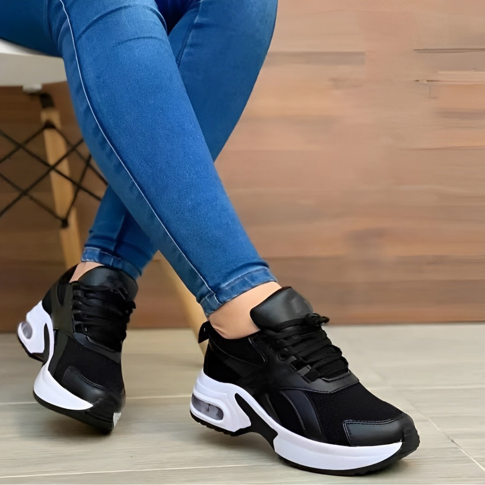 Orthopedic, Breathable Athletic Shoes in two tone color for Woman