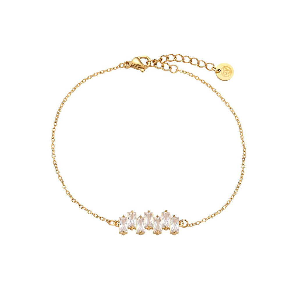 Up and Down Diamonds Bracelet Gold – Sparkling Layered Gem Jewelry