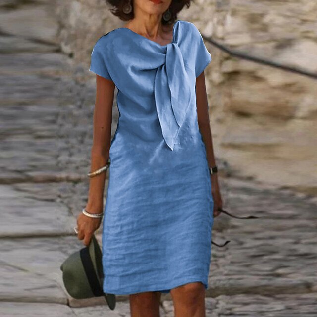 Women's Elegant Short Sleeve Sheath Dress