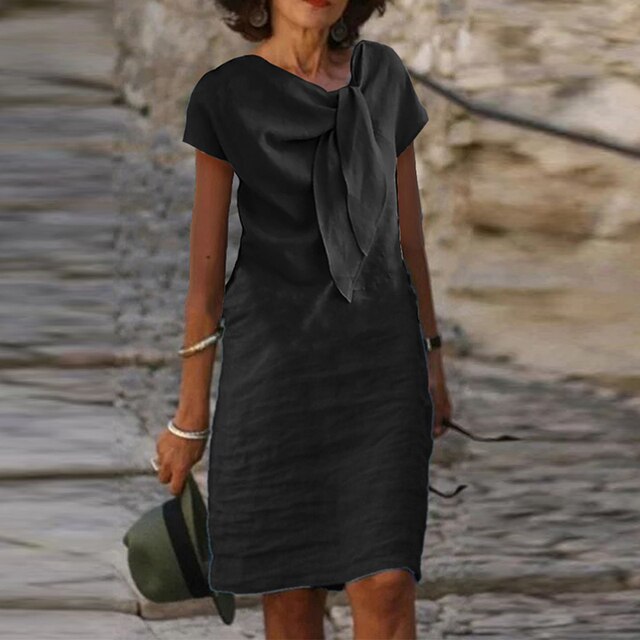 Women's Elegant Short Sleeve Sheath Dress