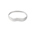 Wavy Bangle Bracelet Silver – Modern Textured Wave Cuff for Women