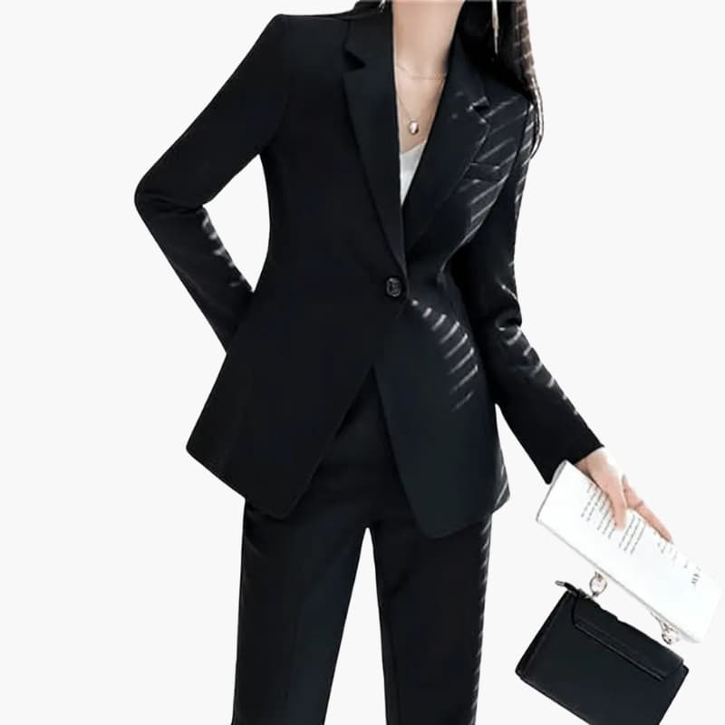 Two-Piece Blazer Set – Structured Fit – Straight Trousers