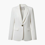 Blazer Jacket with Notched Lapel and Button Front