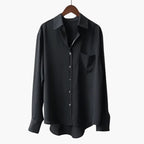 Button-Front Shirt – Chest Pocket – Curved Hem