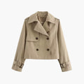 Cropped Trench Coat – Double-Button Closure
