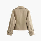 Cropped Trench Coat – Double-Button Closure